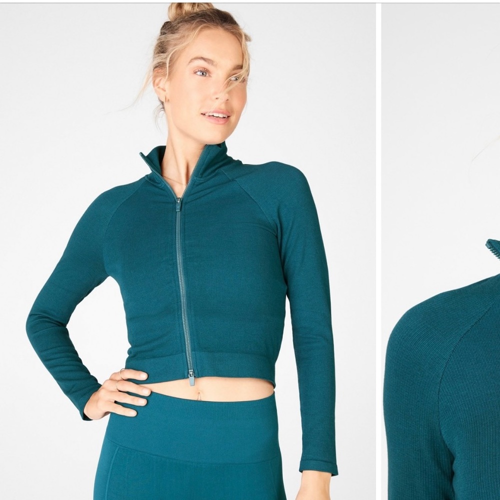 Fabletics Kinsley Seamless Cropped Jacket Zippered